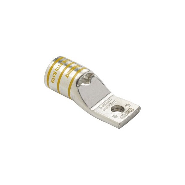 One-Hole Compression Lug, 1 to 2 in Stud, Standard Barrel, Copper, None